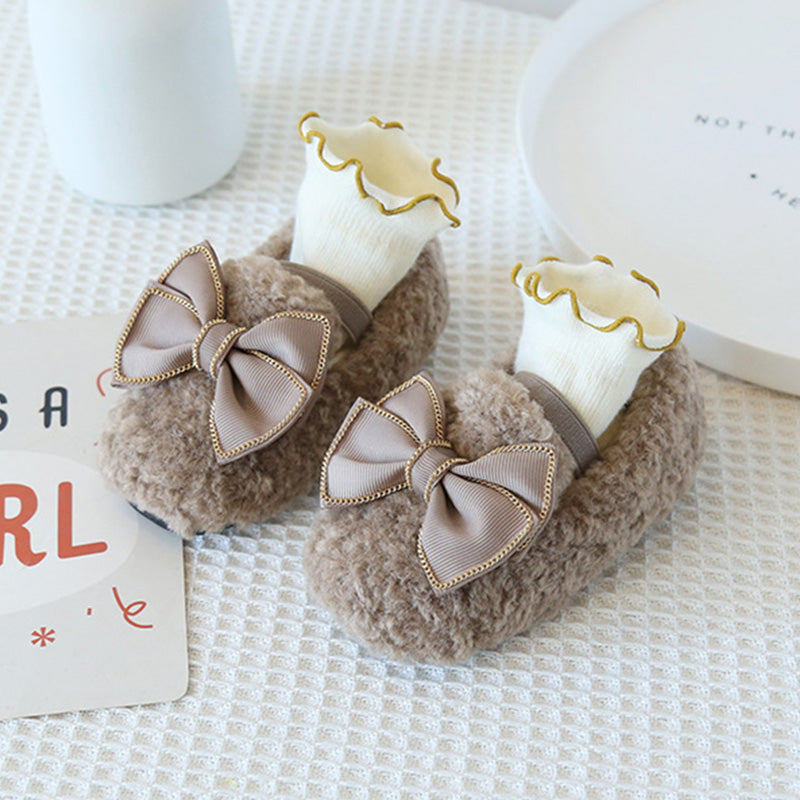 Kışlık Kız Bebek Kelebek Pofuduk Prenses Ayakkabı