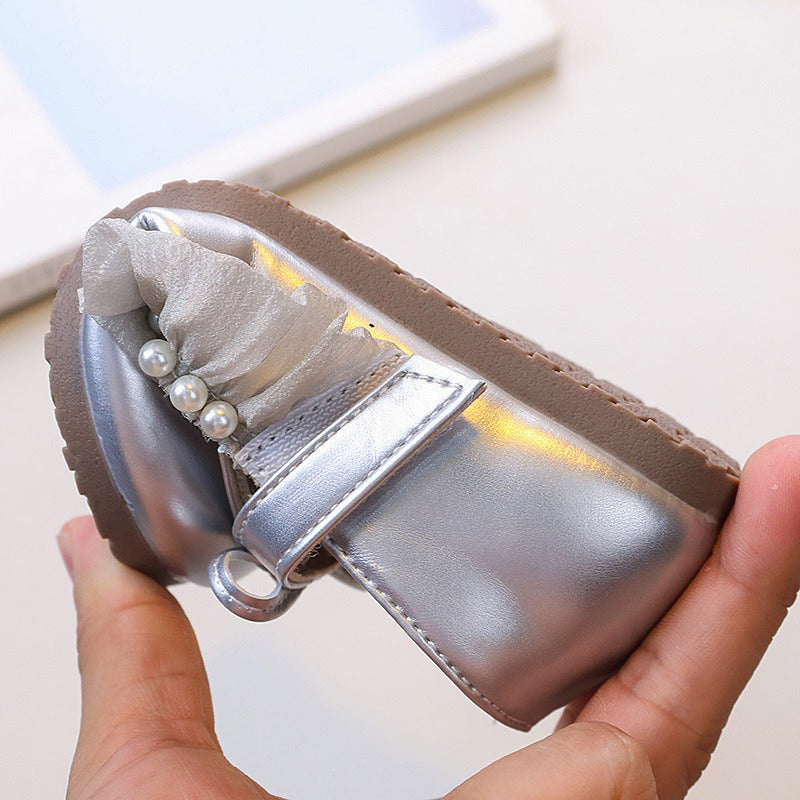 Dantel Fiyonklu Yumuşak Tabanlı Prenses Ayakkabı