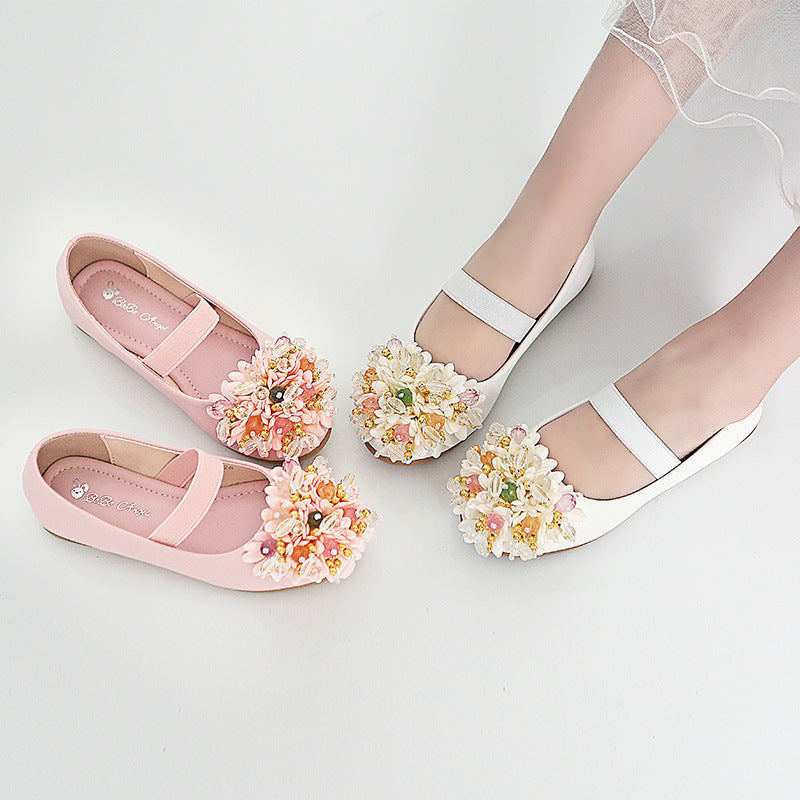 Toddler Boncuklu Çiçek Kız Bebek Prenses Ayakkabı