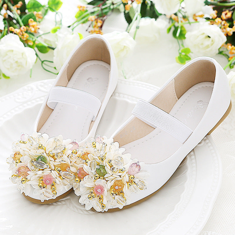 Toddler Boncuklu Çiçek Kız Bebek Prenses Ayakkabı