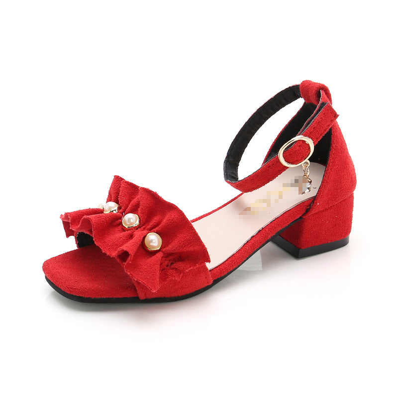 Yürümeye Başlayan Zarif Tatlı Kızlar Yaz İnci Sandaletleri