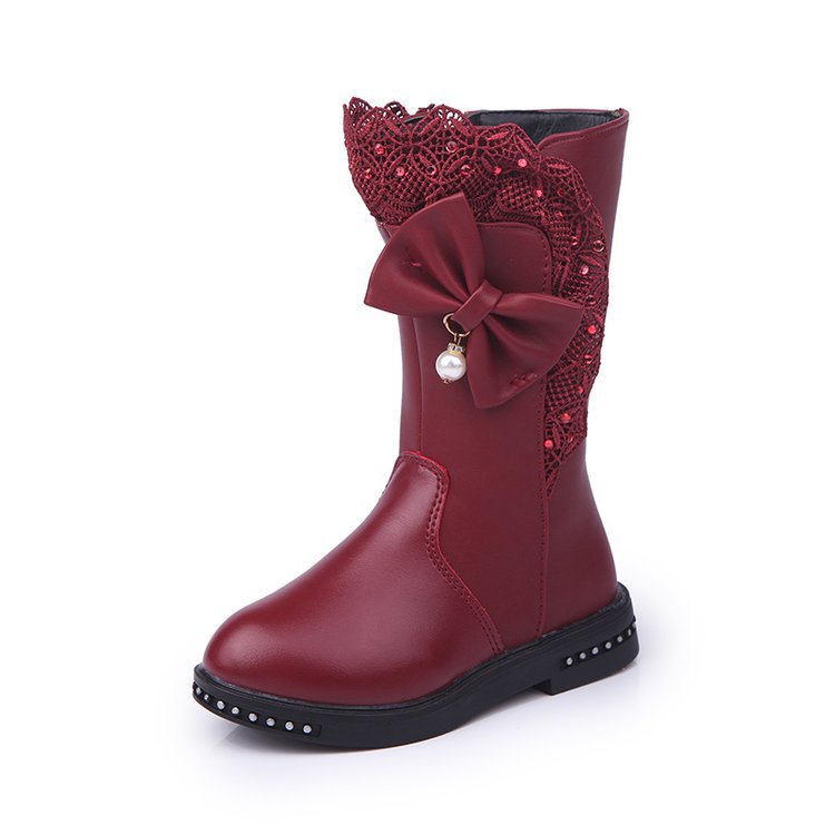 Zarif Kız Çocuk Fiyonklu Prenses Botları