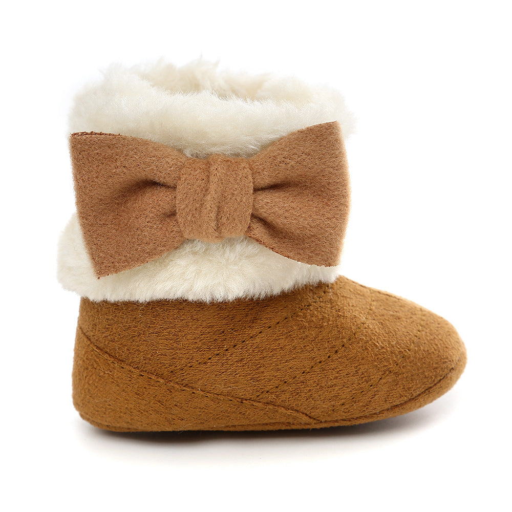 Kışlık Plus Kadife Bebek Kız Çocuk Elbise Ayakkabı