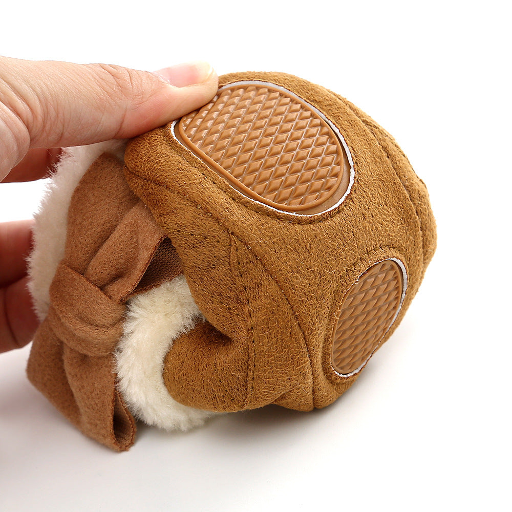 Kışlık Plus Kadife Bebek Kız Çocuk Elbise Ayakkabı