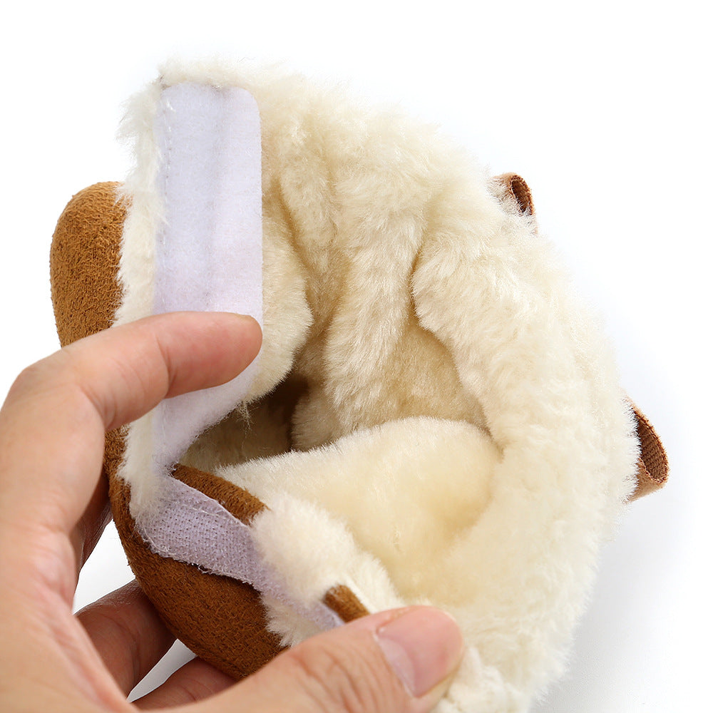 Kışlık Plus Kadife Bebek Kız Çocuk Elbise Ayakkabı