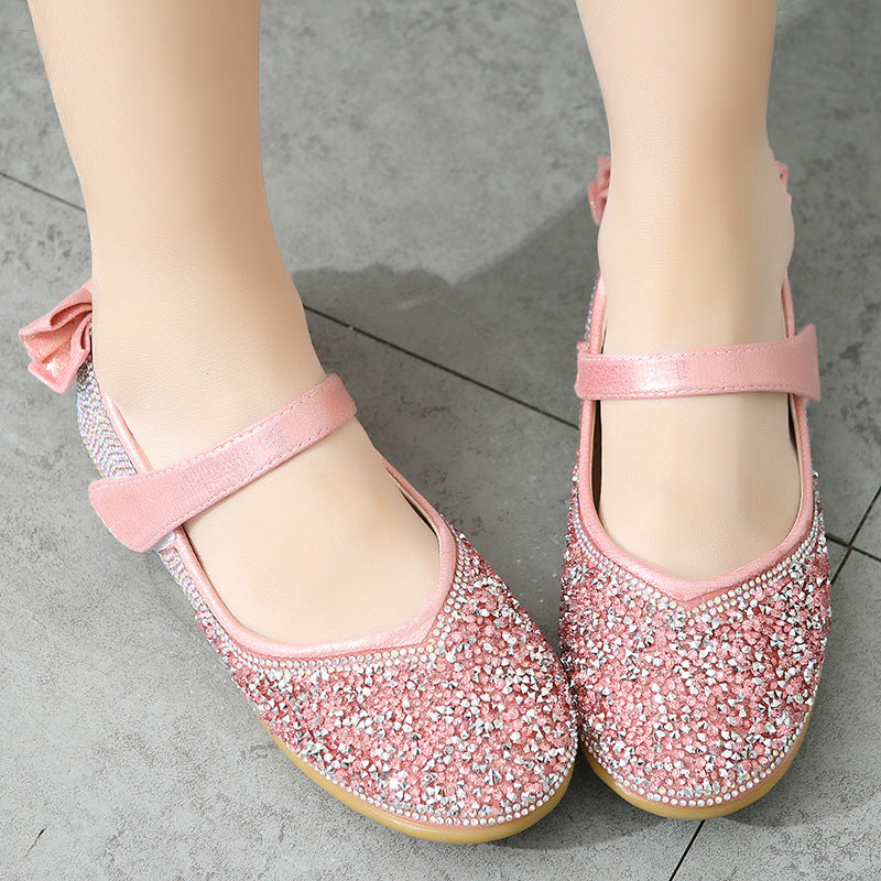 Kız Bebek Prenses Ayakkabı Rahat Fiyonk Payet Elbise Ayakkabı