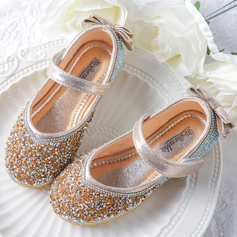 Kız Bebek Prenses Ayakkabı Rahat Fiyonk Payet Elbise Ayakkabı