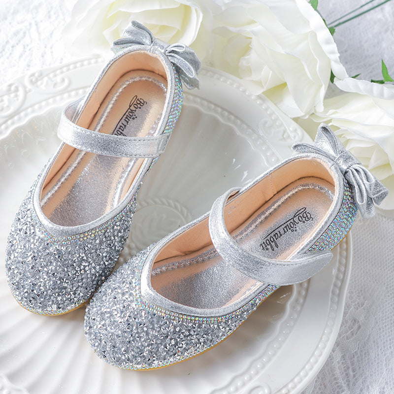 Kız Bebek Prenses Ayakkabı Rahat Fiyonk Payet Elbise Ayakkabı