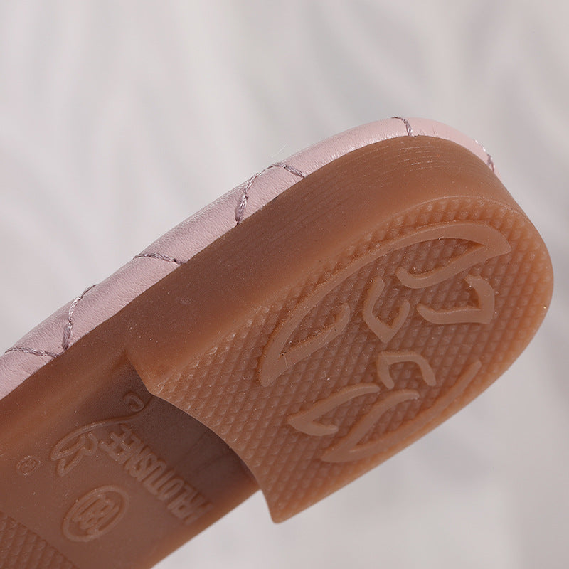 Kız Çocuk Yazlık Zarif Boncuklu Çiçek Terlik