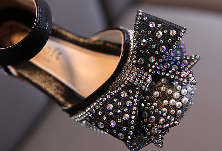 Zarif Kız Çocuk Boncuklu Payetli Prenses Ayakkabıları