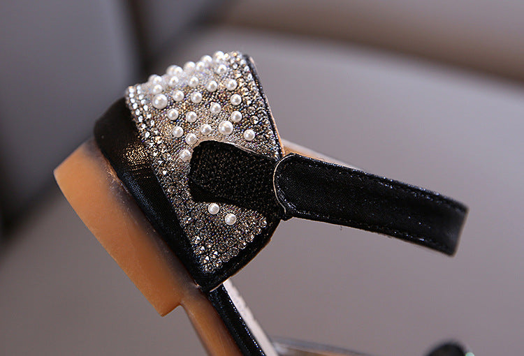 Zarif Kız Çocuk Boncuklu Payetli Prenses Ayakkabıları