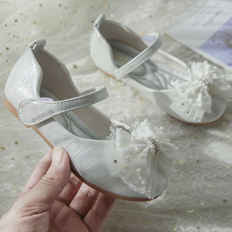 Kız Çocuk Sevimli Fiyonk Yumuşak Taban Prenses Ayakkabı