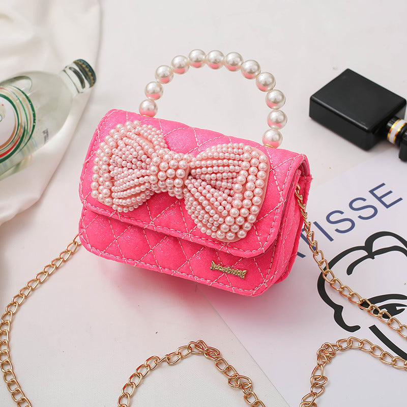 Sevimli Kız Bebek Crossbody İnci Çanta