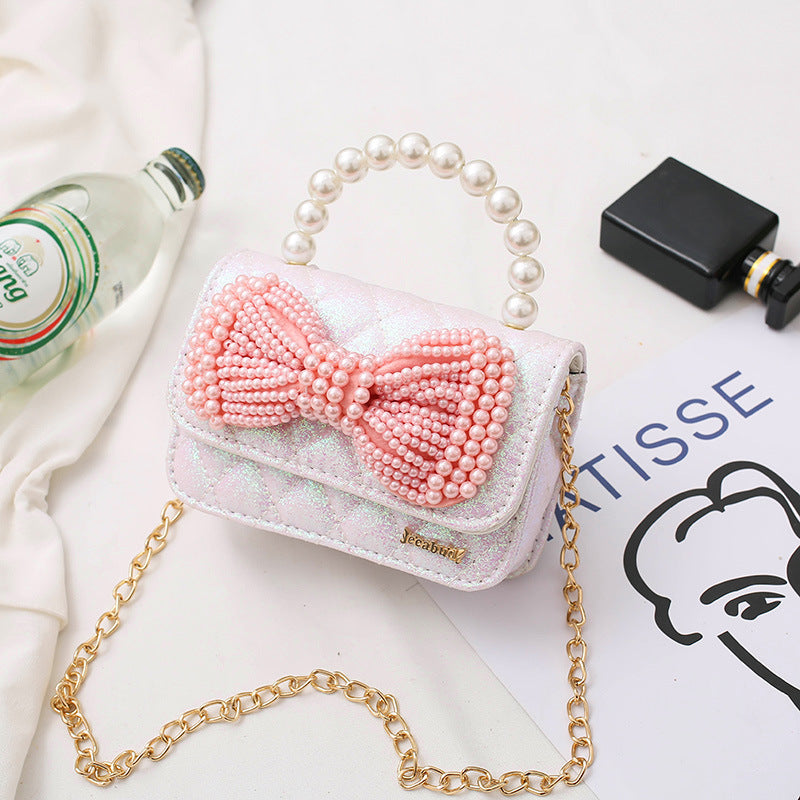 Sevimli Kız Bebek Crossbody İnci Çanta