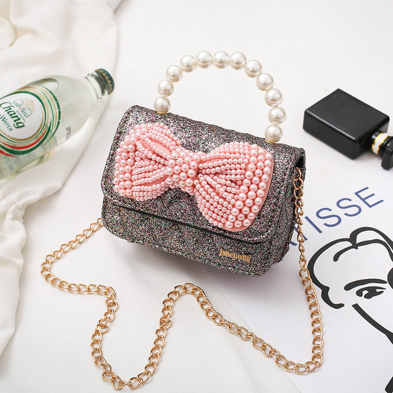 Sevimli Kız Bebek Crossbody İnci Çanta