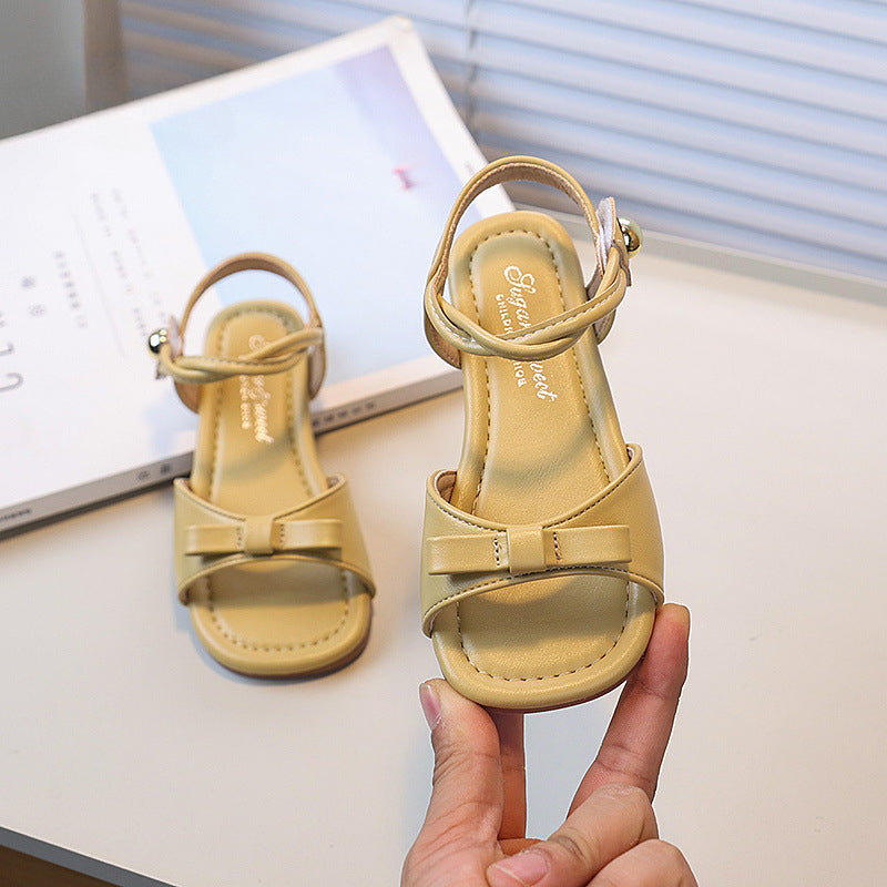 Tek Bantlı Fiyonklu Prenses Sandalet Yeni Yaz Çocuk Sandaletleri