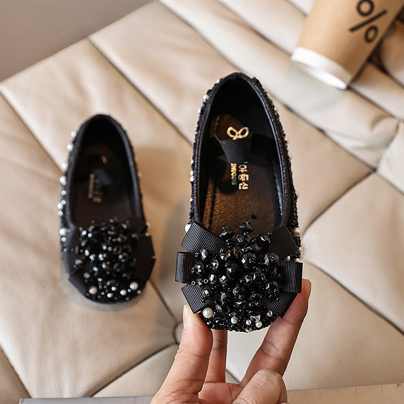 Kız Doğum Günü Prenses Ayakkabı Çocuk Çiçek Rhinestone Ayakkabı