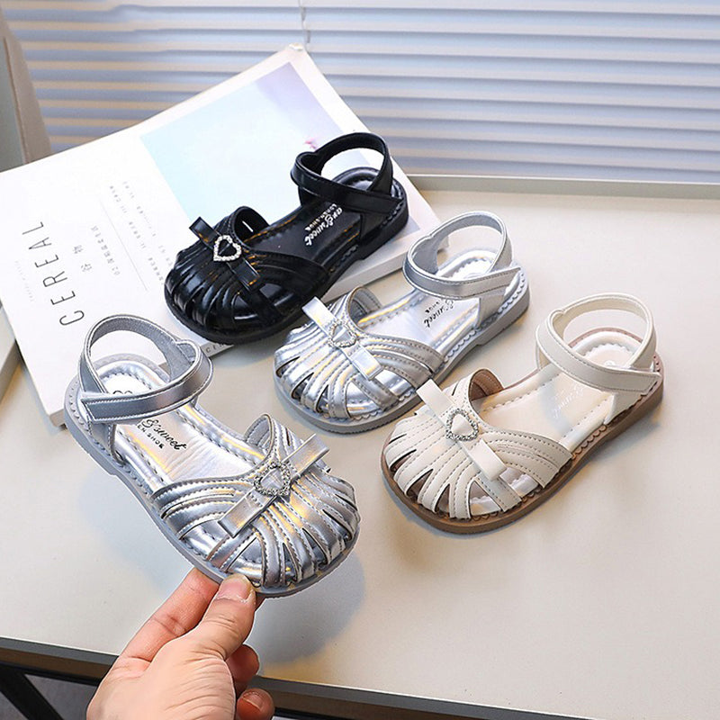 Fiyonklu Yumuşak Tabanlı Prenses Sandalet Çocuk Prenses Ayakkabıları