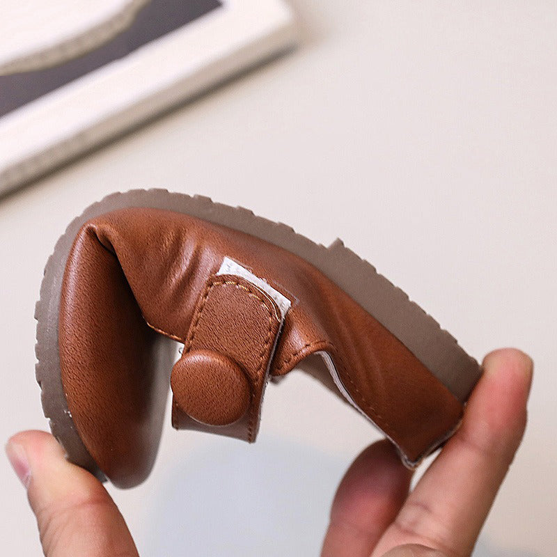 Tatlı Düz Terlikler Düz Renk Küçük Deri Ayakkabılar