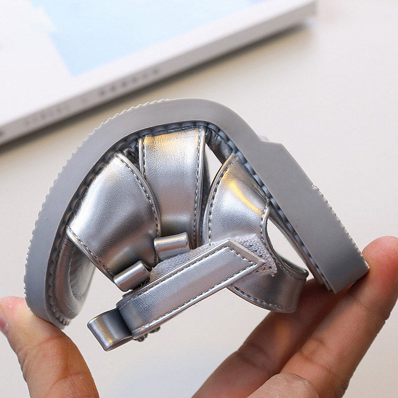 Kız Çocuk Yaz Fiyonklu Sandalet Prenses Ayakkabı Plaj Ayakkabısı