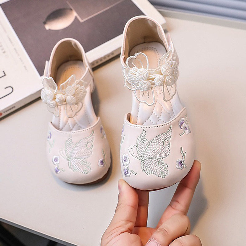 Kız Çocuk Yumuşak Taban Fiyonklu Prenses İşlemeli Sandalet