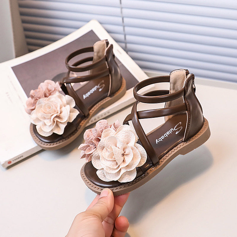 Kız Bebek Çiçek Sandalet Doğum Günü Prenses Ayakkabıları