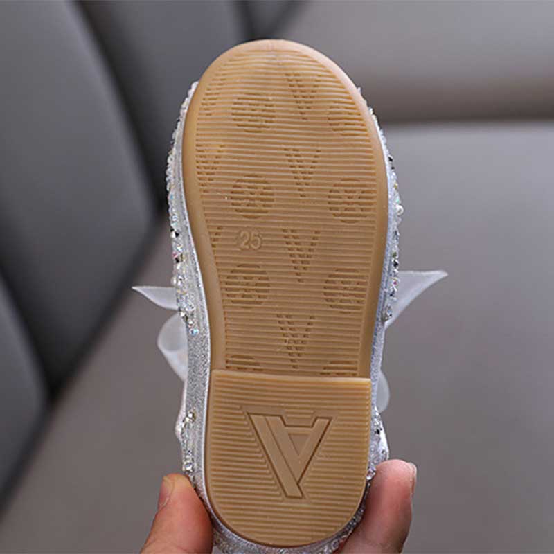 Yazlık Kız Bebek Rhinestone Kurdele Prenses Ayakkabıları