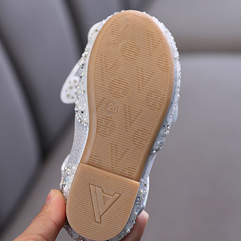 Yazlık Kız Bebek Kelebek Rhinestone Prenses Ayakkabıları