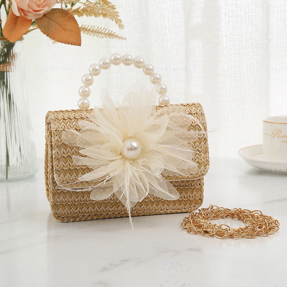 Çiçek İnci Çocuk Çantası Kız Prenses Çanta