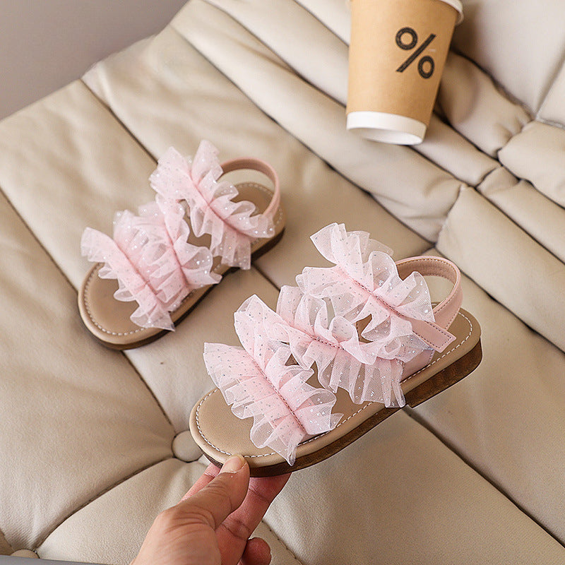 Kız Doğum Günü Prenses Ayakkabı Yaz Çocuk Yumuşak Taban Ayakkabı