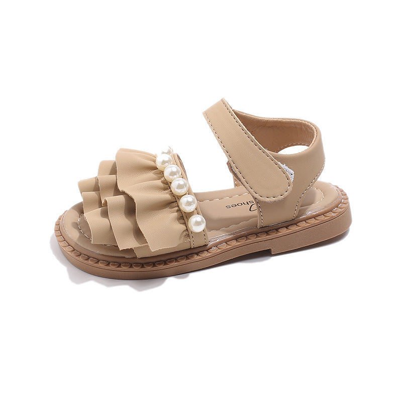 İnci Lotus Yaprağı Kız Prenses Ayakkabıları