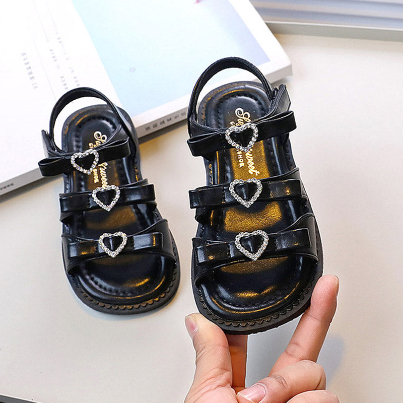 Kız Çocuk Yaz Fiyonklu Sandalet Prenses Ayakkabı Plaj Ayakkabısı