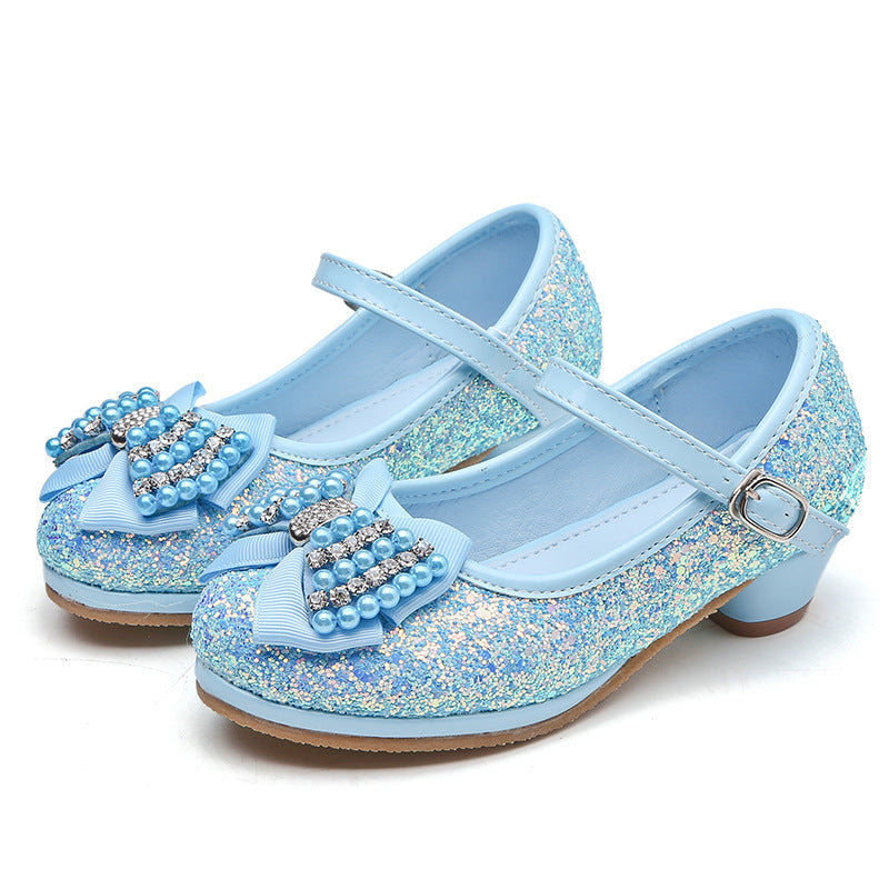 Küçük Kız Sevimli Tatlı Sandalet Kız Fiyonk Payet İnci Prenses Sandalet