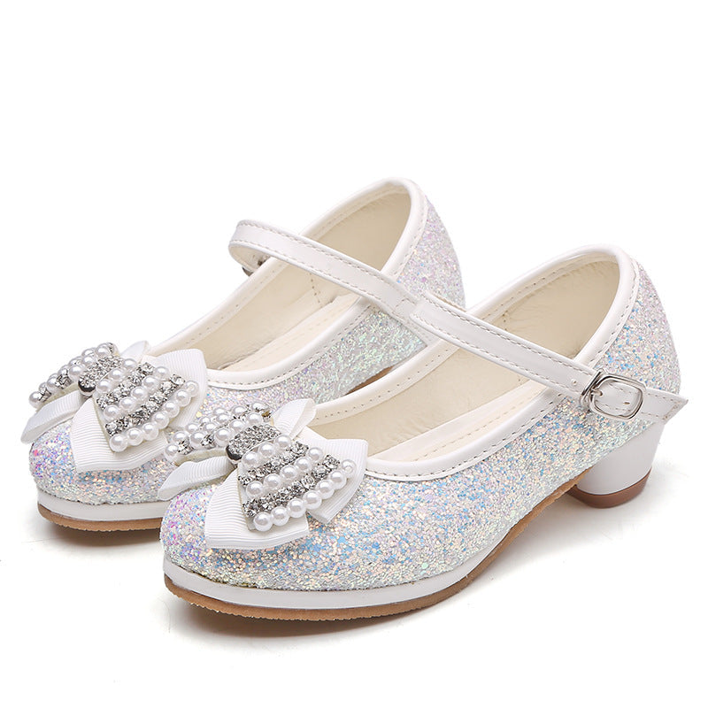 Küçük Kız Sevimli Tatlı Sandalet Kız Fiyonk Payet İnci Prenses Sandalet