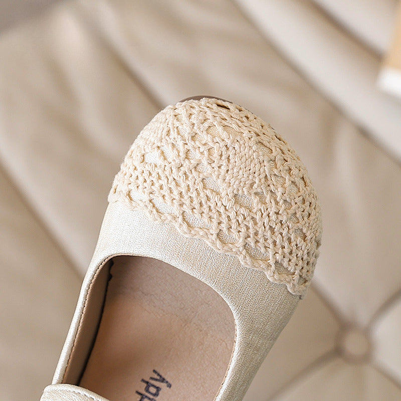 Kız Prenses Ayakkabı Çocuk Gümüş Yumuşak Taban Deri Ayakkabı