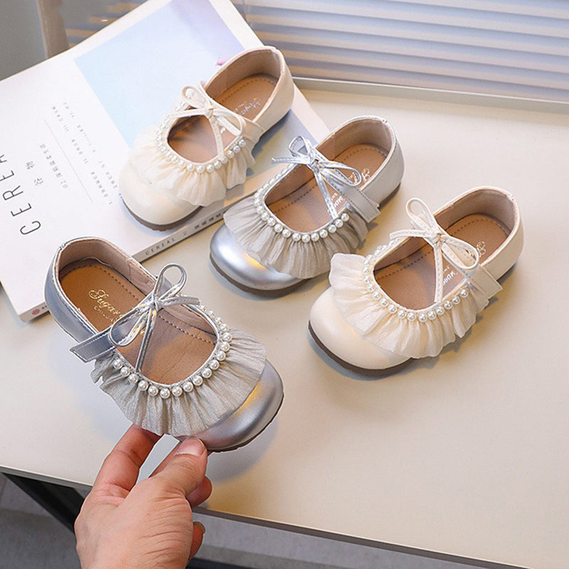 Dantel Fiyonklu Yumuşak Tabanlı Prenses Ayakkabı