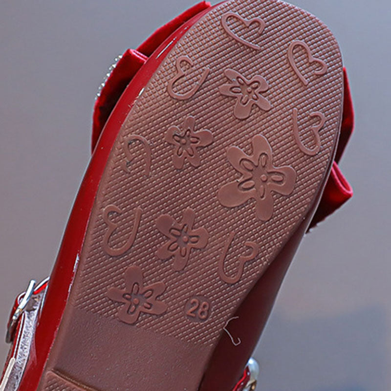 Zarif Fiyonklu İnci Yumuşak Tabanlı Prenses Ayakkabıları