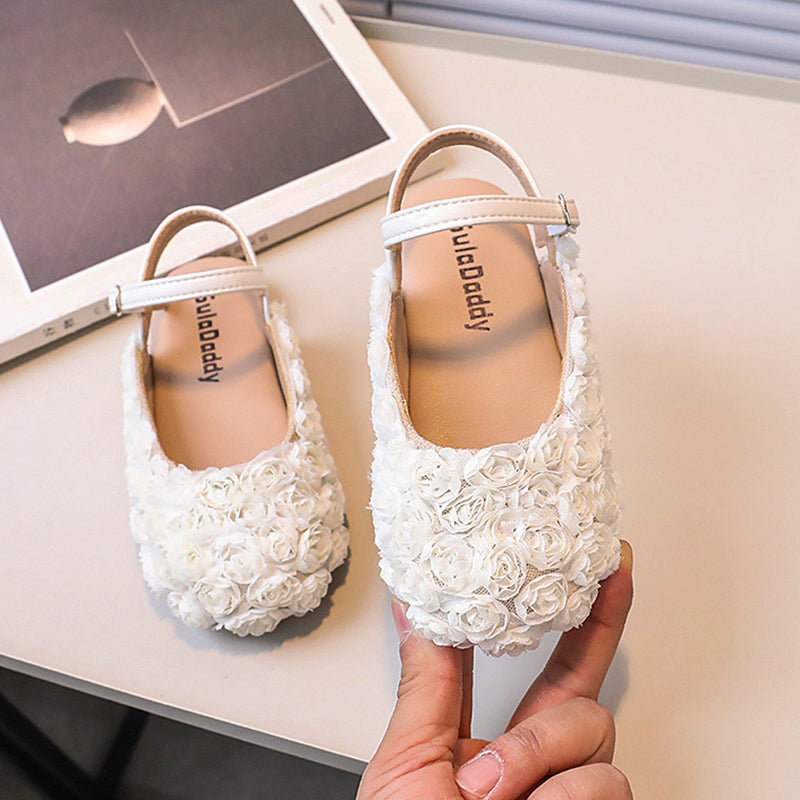 Kızlar Küçük Çiçek Prenses Ayakkabıları Sevimli Yaz Sandaletleri