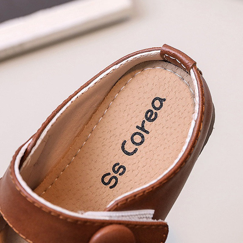 Tatlı Düz Terlikler Düz Renk Küçük Deri Ayakkabılar