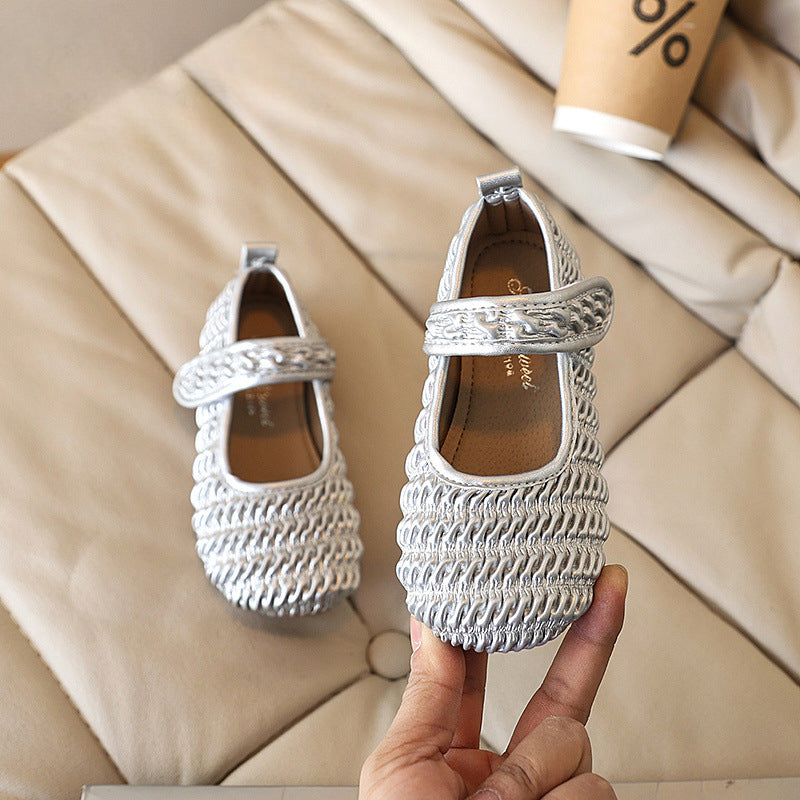 Kız Doğum Günü Prenses Ayakkabı Bahar Çocuk Yumuşak Taban Deri Ayakkabı