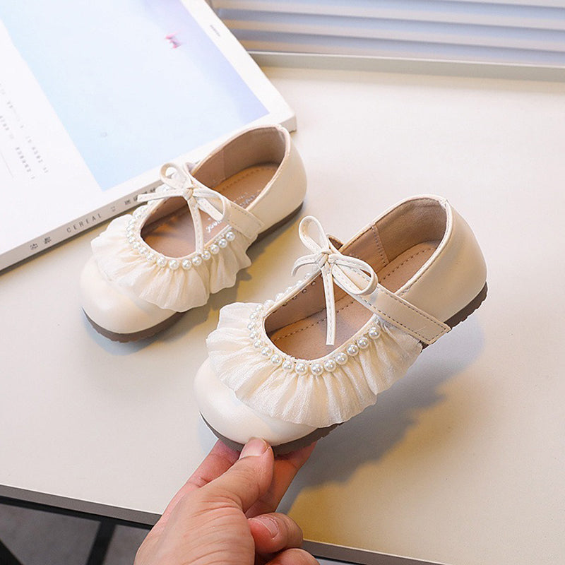 Dantel Fiyonklu Yumuşak Tabanlı Prenses Ayakkabı