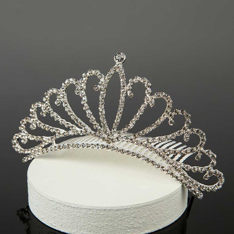 Kız Bebek Doğum Günü Düğün Töreni Taç Rhinestones Prenses Saç Tokası