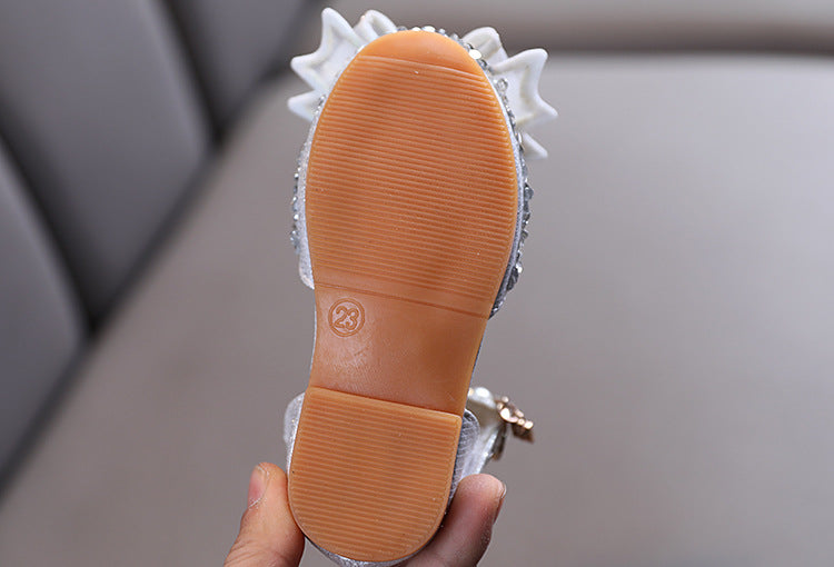 Çiçek Kız Fiyonklu Dans Performans Sandaletleri