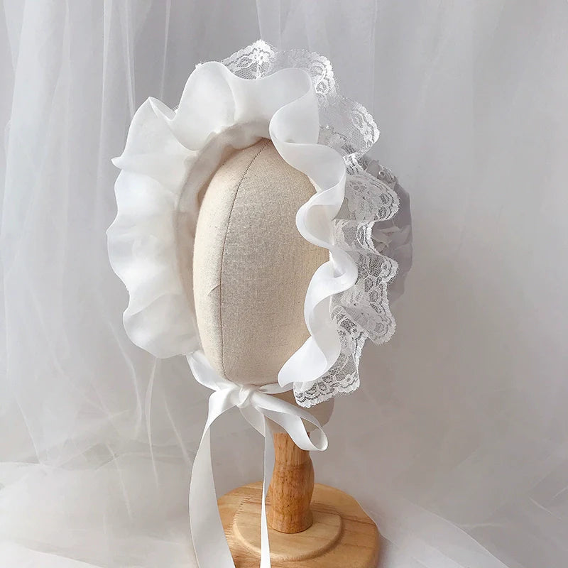 Bebek Beyaz Güneş Şapkası Prenses Kız Bebek Doğum Günü Şapkası