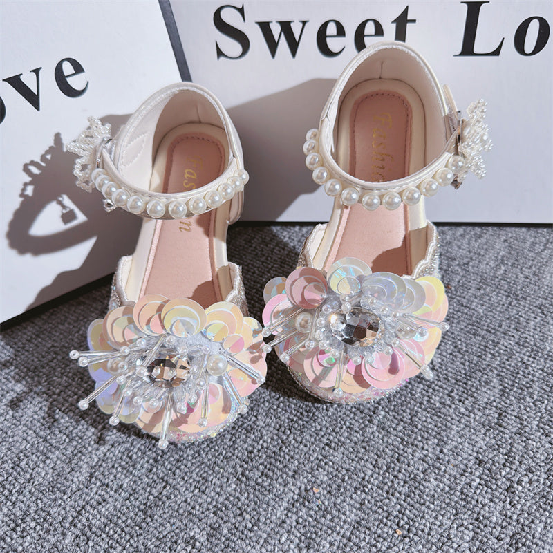 Kız Çocuk Yazlık Yeni Kristal Kelebek İnci Prenses Ayakkabıları