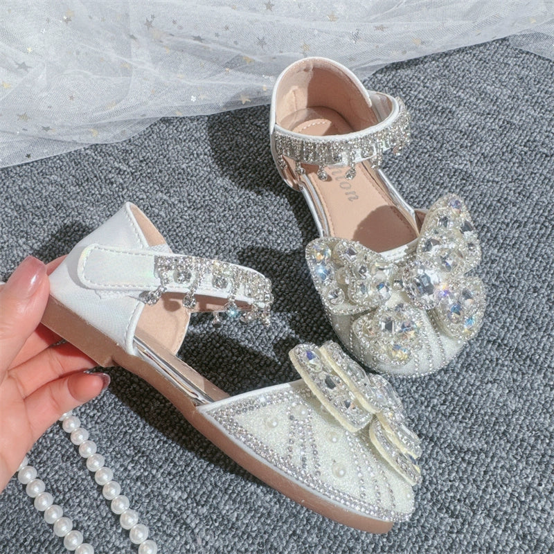 Kız Çocuk Yaz Fiyonklu Sandalet Rhinestone Ayakkabı