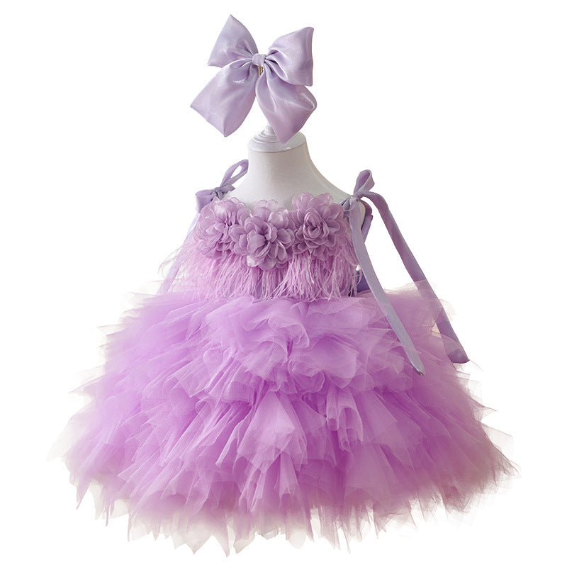 Violet Glow Kız Elbisesi