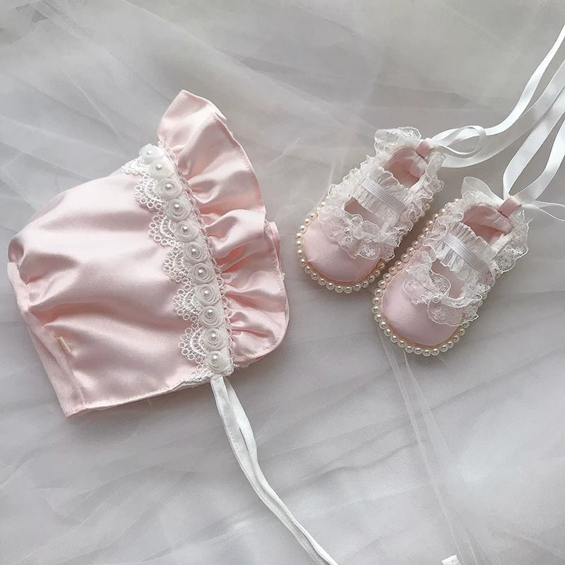 Dantel İnci Yumuşak Tabanlı Ayakkabı Seti