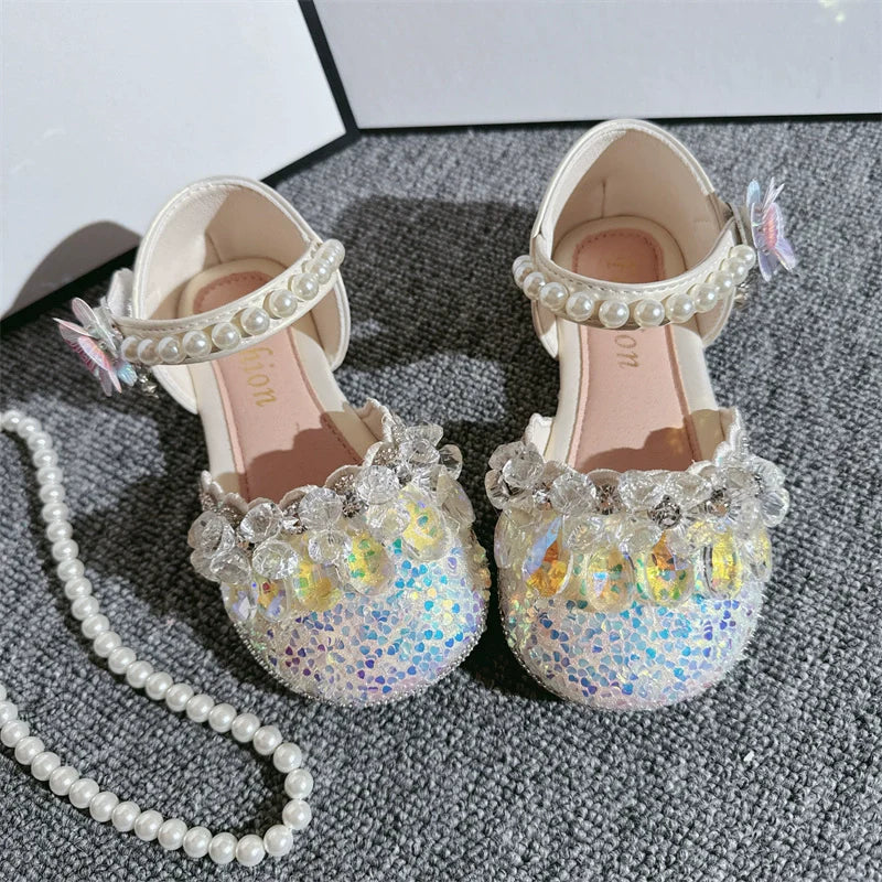 Kız Çocuk Rhinestone Kolye Fantezi Prenses Ayakkabıları