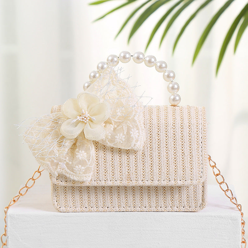 Sevimli Çocuk Crossbody İnci Fiyonk Moda Çanta